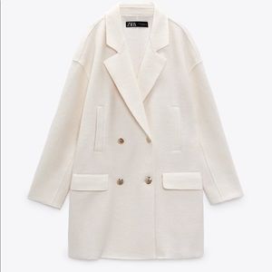 NWT Zara wool blend coat with contrasting buttons